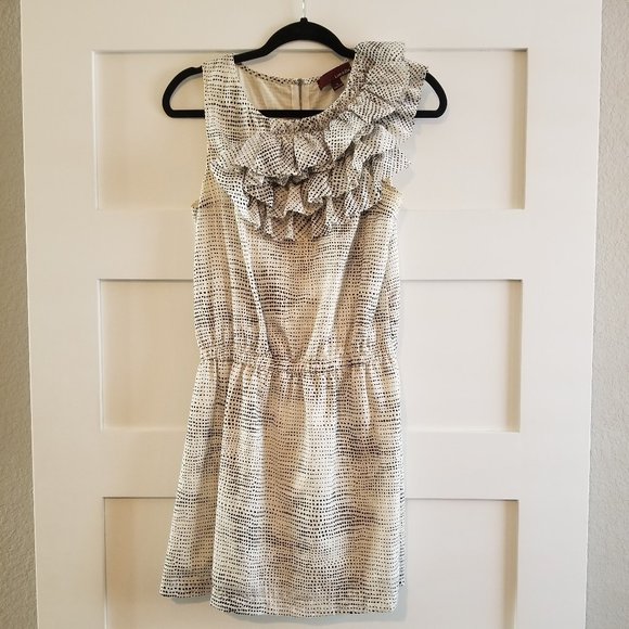 Line and Dot Black and White Dress - Picture 2 of 8